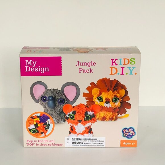 Plush Craft 3D Jungle Animals Pack My Design DIY Pop in Plush Set For Age 5+ - Picture 5 of 11